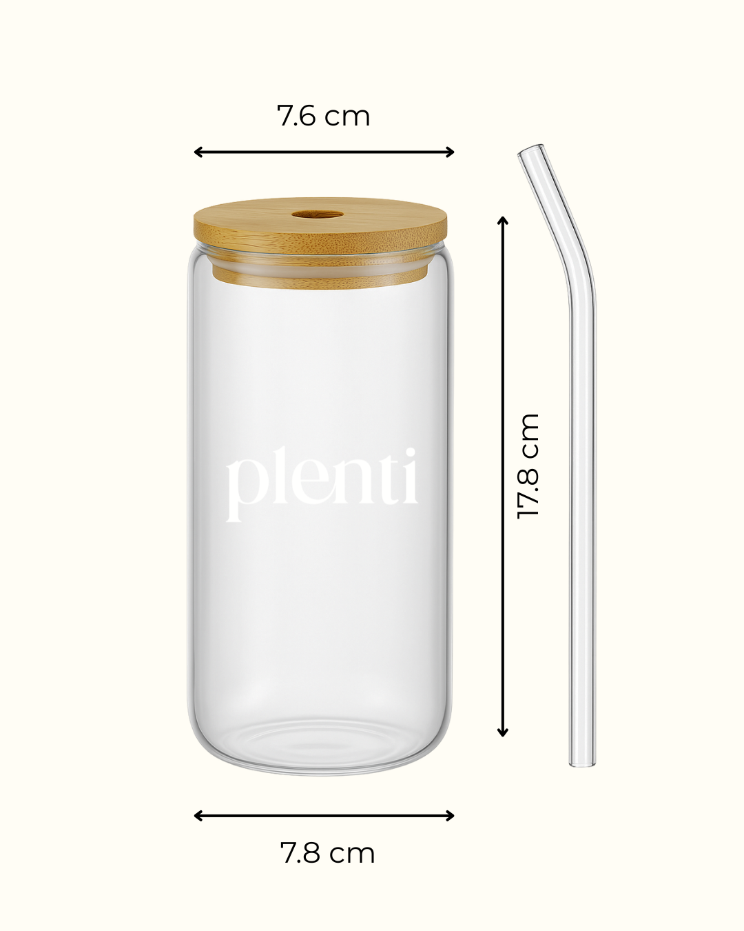 Vaso Reusable de vidrio 20oz (aprox. 591 ml)