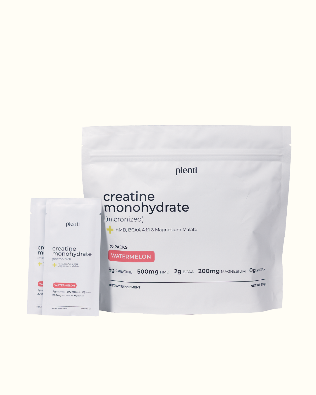 Creatina Monohidratada + HMB, BCAA 4:1:1, Malato de Magnesio (30 Porciones)